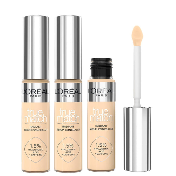 3x L'Oreal Paris True Match Radiant Serum Concealer 11ml 4N Light Medium