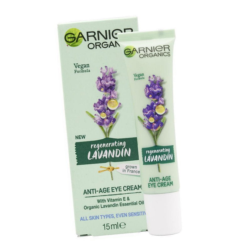 Buy Online Garnier Organics Regenerating Lavandin Anti Age Eye Cream 15mL - Makeup Warehouse Australia