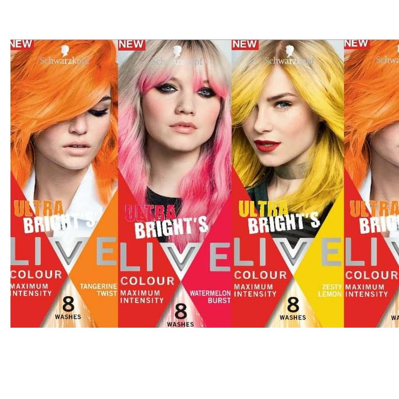 Buy Schwarzkopf Live Colour Ultra Brights Semi-Permanent Hair Colour 8 Washers Zesty Lemon - Makeup Warehouse Australia