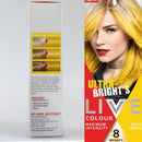 6x Schwarzkopf Live Colour Ultra Brights Semi-Permanent Hair Colour 8 Washers - Zesty Lemon