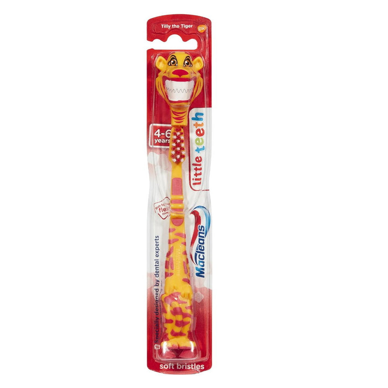 7pk Macleans Little Teeth Tiger Toothbrush plus Toothpaste 4-6 years
