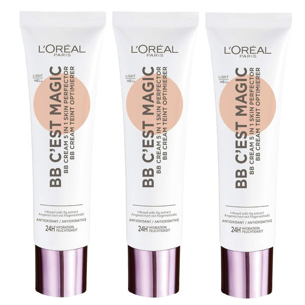 Buy 3pk LOreal C'est Magic BB Cream 5 in 1 Skin Perfector 02 Light - Light Skin Tone 30mL - Makeup Warehouse Australia 