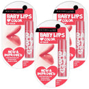 3x Maybelline Baby Lips Loves Colour Lip Balm 4g Cherry Kiss