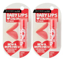 2x Maybelline Baby Lips Loves Colour Lip Balm 4g Cherry Kiss