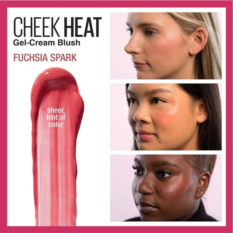 Maybelline Cheek Heat Sheer Gel Cream Blush 8ml 25 Fuchsia Spark