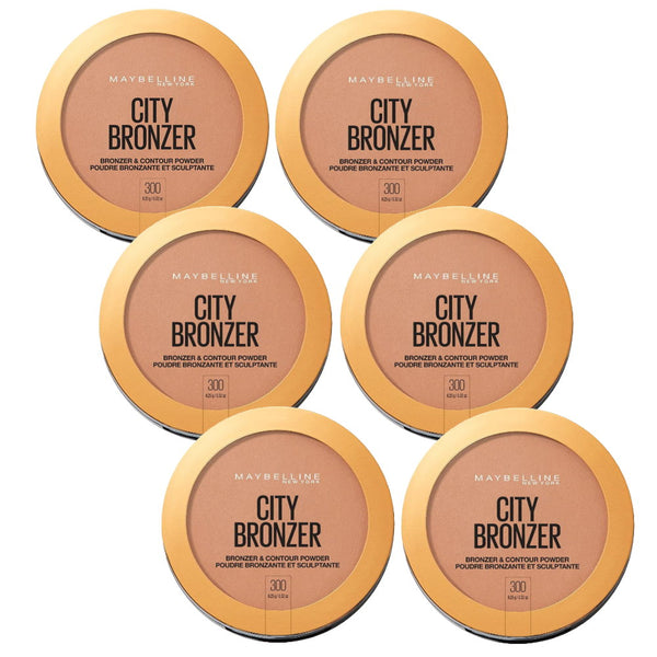6x Maybelline City Bronzer & Contour Powder 8g 300 Deep Cool