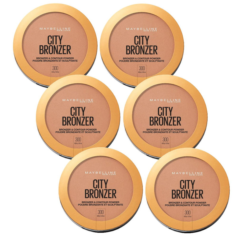 6x Maybelline City Bronzer & Contour Powder 8g 300 Deep Cool
