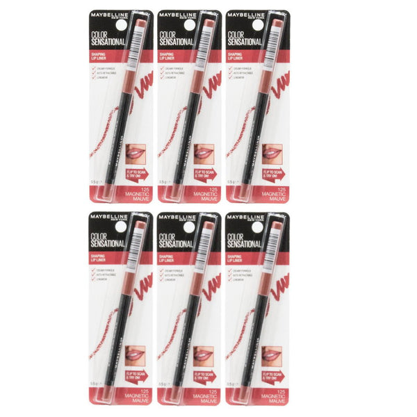 6x Maybelline Color Sensational Shaping Lip Liner - 125 Magnetic Mauve
