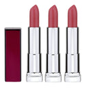 3x Maybelline Color Sensational Smoked Roses Lipstick 340 Blushed Rose 4.4g