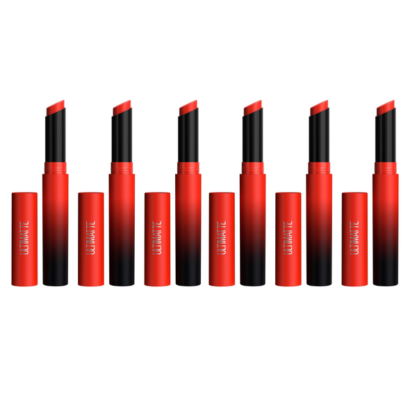 6x Maybelline Color Sensational Ultimate Matte Lipstick 299 More Scarlett