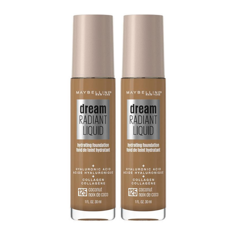 2x Maybelline Dream Radiant Liquid Foundation 30mL 125 Coconut