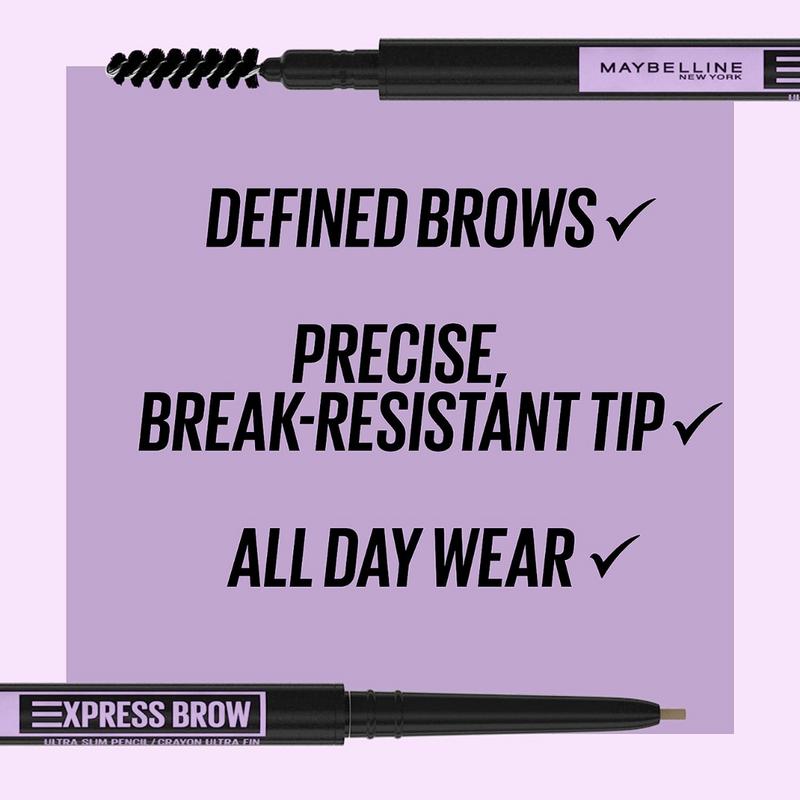 2x Maybelline Express Brow Ultra Slim Eyebrow Pencil Light Blonde (Carded)
