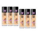 6x Maybelline Fit Me Dewy Smooth Foundation 128 Warm Nude 30ml