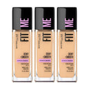3x Maybelline Fit Me Dewy Smooth Foundation 128 Warm Nude 30ml