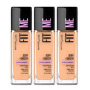 3x Maybelline Fit Me Dewy Smooth Foundation 130 Buff Beige 30ml