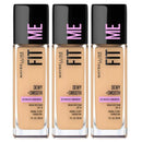 3x Maybelline Fit Me Dewy and Smooth Foundation 220 Natural Beige 30ml