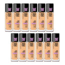 12x Maybelline Fit Me Dewy & Smooth Foundation 230 Natural Buff 30ml (carded)