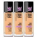 3x Maybelline Fit Me Dewy Smooth Foundation 30ml 230 Natural Buff