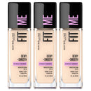 3x Maybelline Fit Me Dewy Smooth Foundation 30ml 102 Fair Porcelain