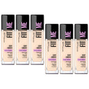 6x Maybelline Fit Me Dewy Smooth Foundation 30ml 102 Fair Porcelain