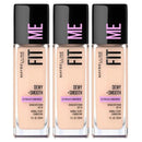 3x Maybelline Fit Me Dewy Smooth Foundation 105 Fair Ivory 30ml