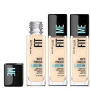 3x Maybelline Fit Me Matte Poreless Mattifying Liquid Foundation 30ml 110 Porcelain