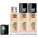 3x Maybelline Fit Me Matte Poreless Mattifying Liquid Foundation 30ml 120 Classic Ivory