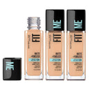 3x Maybelline Fit Me Matte & Poreless Mattifying Liquid Foundation 30ml 130 Buff Beige