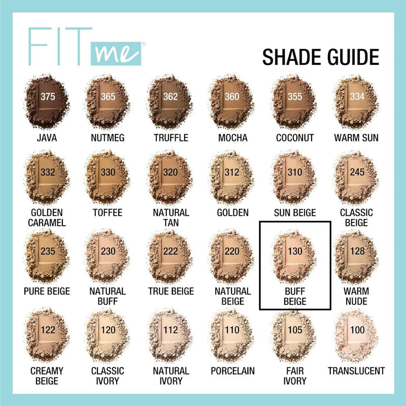 3x Maybelline Fit Me Matte & Poreless Pressed Powder 8.5g 130 Buff Beige