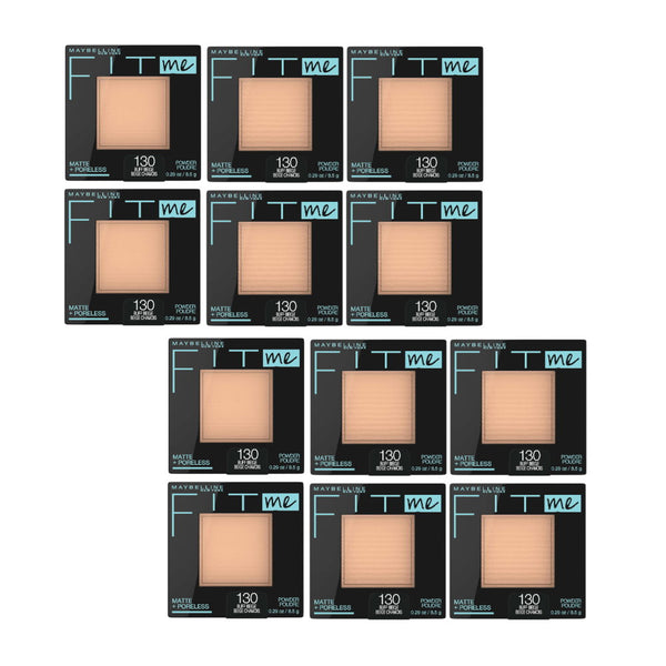 12x Maybelline Fit Me Matte & Poreless Pressed Powder 8.5g 130 Buff Beige