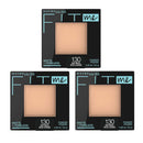 3x Maybelline Fit Me Matte & Poreless Pressed Powder 8.5g 130 Buff Beige