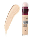 Maybelline Eraser Multi-Use Concealer with applicator and swatch on white background