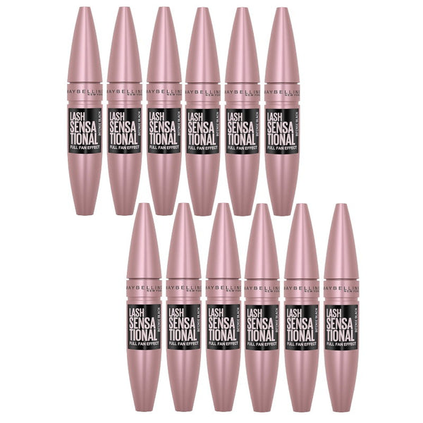 12x Maybelline Lash Sensational Washable Mascara 9.5ml 254 Intense Black
