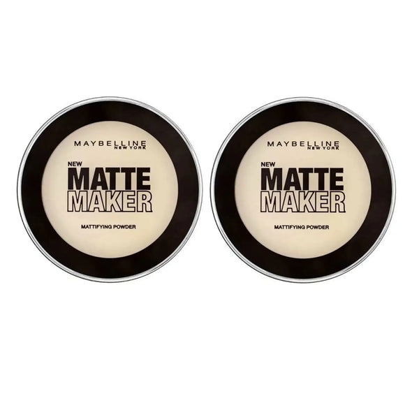 2x Maybelline Matte Maker Mattifying Pressed Powder 16g 10 Classic Ivory