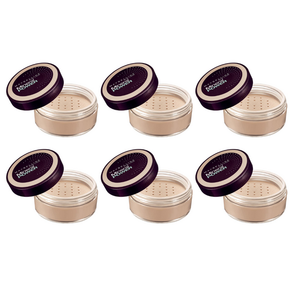 6 x Maybelline Mineral Power Powder Foundation 8g Classic Ivory - Carded