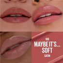 3x Maybelline Moisturising Serum Lipstick 106 Maybe It's Soft Satin
