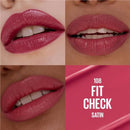 3x Maybelline Moisturising Serum Lipstick 108 Fit Check Satin