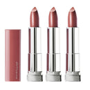 3x Maybelline Color Sensational Made For All Lipstick 373 Mauve For Me (carded)