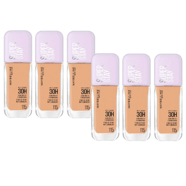 6x Maybelline Superstay Lumi Matte Foundation 35ml 115