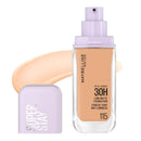 Maybelline Super Stay foundation bottle with applicator on a white background
