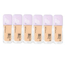 Six bottles of Maybelline Super Stay foundation on a white background