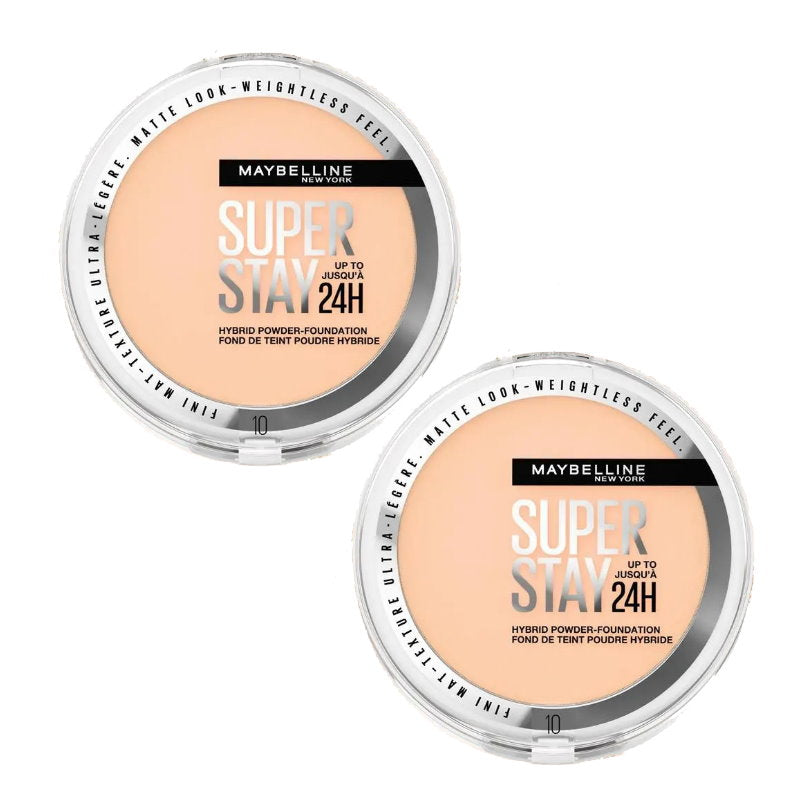 2x Maybelline Superstay 24H Hybrid Powder Foundation 9g 10