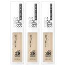 3x Maybelline Superstay 30 Hour Concealer 10ml - 15 Light