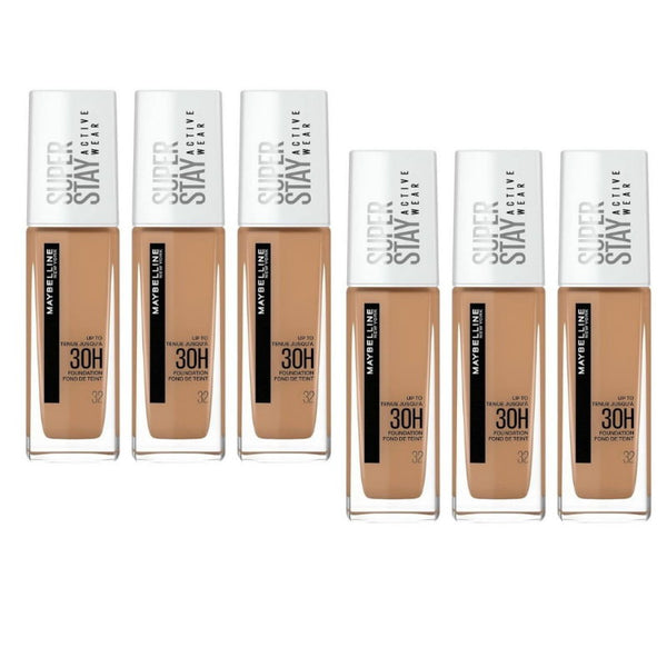 6x Maybelline Superstay Active Wear Foundation - 32 Golden Dore