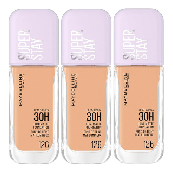 3x Maybelline Superstay Lumi Matte Foundation 35ml 126