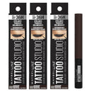 3x Maybelline Tattoo Studio Liquid Ink Eyeliner 002 Dark Henna Brown