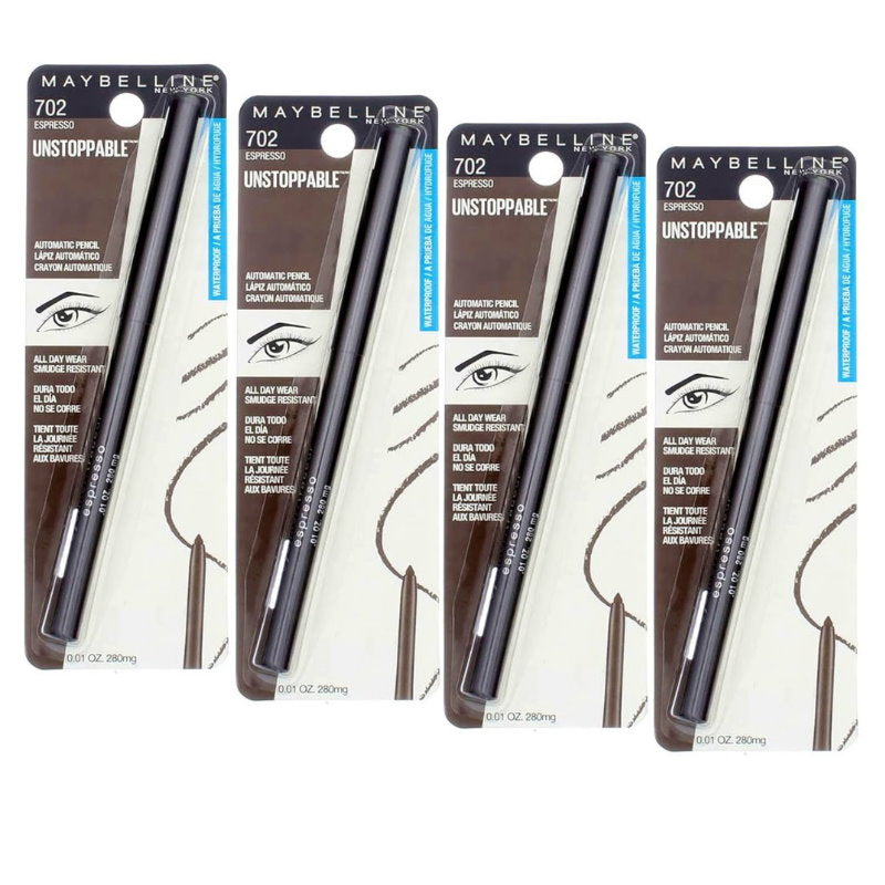 4 x Maybelline Unstoppable Automatic Pencil Eyeliner 702 Espresso (Carded)