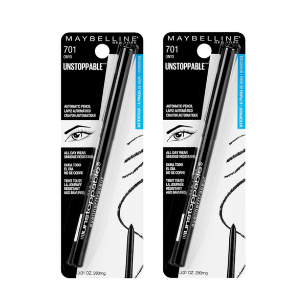 2x Maybelline Unstoppable Automatic Pencil Eyeliner 701 Onyx (Carded)
