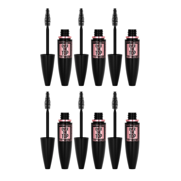 6 x Maybelline Volume Express Over The Top Washable Mascara Very Black (Carded)
