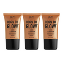 3x NYX Born To Glow Liquid Illuminator 18ml Pure Gold